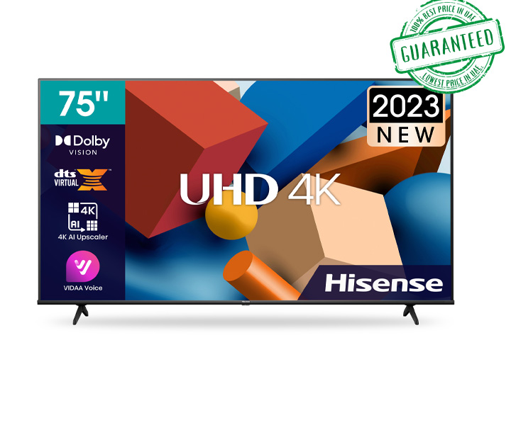 Hisense 75 Inch UHD 4K Smart TV  Sound High Contrast Model 75A6K | 1 Year Warranty.