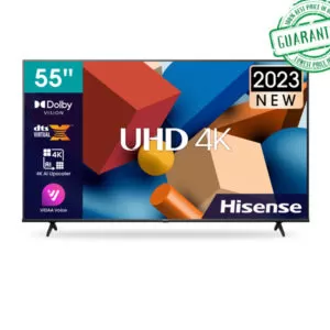 Hisense 55 Inch UHD 4K Smart TV VIDAA Dolby DTS HD Sound High Contrast (New 2023-24) Model 55A6K | 1 Year Warranty.