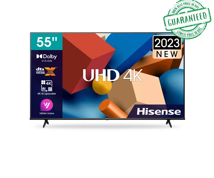 Hisense 55 Inch UHD 4K Smart TV VIDAA Dolby DTS HD Sound High Contrast Model- 55A8K | 1 Year Warranty
