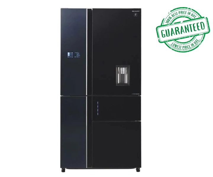 Sharp 825 Litres Refrigerator Five French Doors With Water Dispenser Black Model-SJ-FSD910N-BK3 | 1 Year Full 5 Years Compressor Warranty.