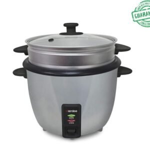 Aardee Rice Cooker With Aluminium Steamer Additional thermostat Cool-touch handles 600ml Grey Model-ARRC-604D | 1 Year Brand Warranty.