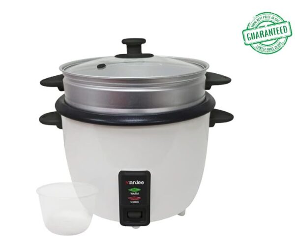 Aardee 1 Litre Rice Cooker With Non-stick Inner Bowl White Model-ARRC-1001D | 1 Year Brand Warranty.