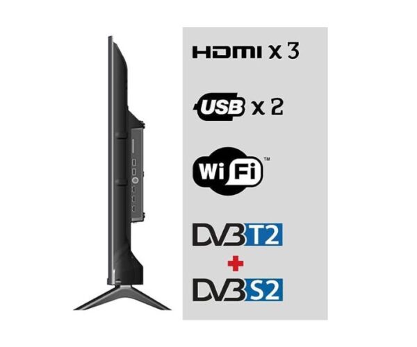 Gratus 32 Inchs Edgeless Smart LED TV DVB T2/S2 Built-in receiver, Android Smart 11, 2 USB, 2 HDMI, High Resolution, Superior Sound Black Model-GTV32SCIJ | 1 Year Brand Warranty.