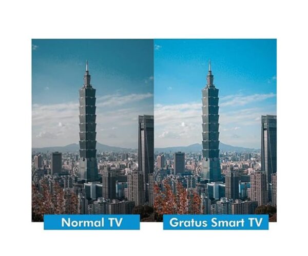 Gratus 32 Inchs Edgeless Smart LED TV DVB T2/S2 Built-in receiver, Android Smart 11, 2 USB, 2 HDMI, High Resolution, Superior Sound Black Model-GTV32SCIJ | 1 Year Brand Warranty.