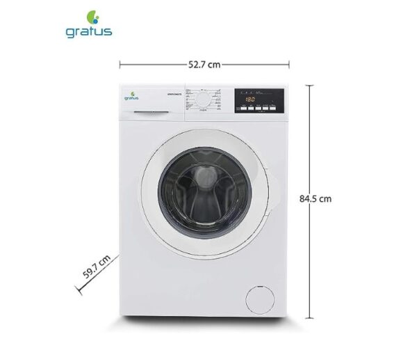 Gratus 7 kg Washing Machine Front Loading With 1200RPM White Model-GFW7502WEVTX | 1 Year Brand Warranty.