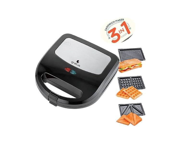 Kenwood Sandwich Maker, 3 in 1 Grill, Sandwich, Waffle, 700W, White - eXtra  Saudi