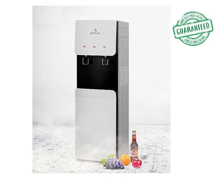 Gratus 2 Tap Water Dispenser Hot And Cold With Refrigerator White Model-GWD588ZCFRW | 1 Year Full 2 Years Compressor Warranty.