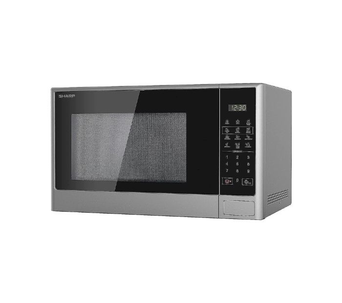 Sharp 28 Liter Solo Microwave Digital Push Button With 10 Power Levels Silver Model R-28CT(S) | 1 Year Warranty.