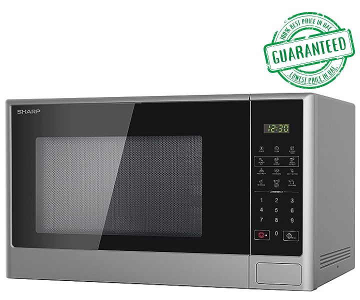 Sharp 28 Liter Solo Microwave Digital Push Button With 10 Power Levels Silver Model-R-28CT(S) | 1 Year Warranty.