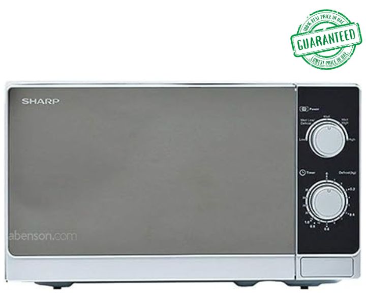 Sharp 20 Liter Microwave Oven with Defrost Function 800 Watts Black Finished Door Silver Model-R-20CT(S) | 1 Year Warranty.