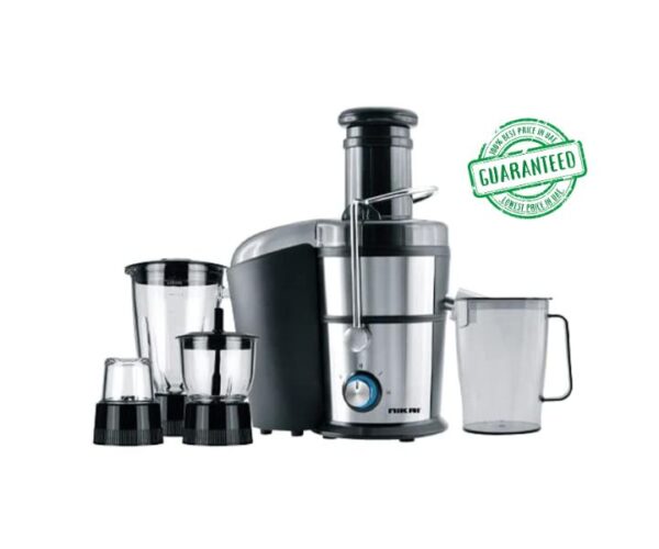 Nikai 800W 4 in 1 Food Processor Juicer-Blender-Mixer with 2 Speed Settings Black/Silver Model NFP881G | 1 Year Warranty