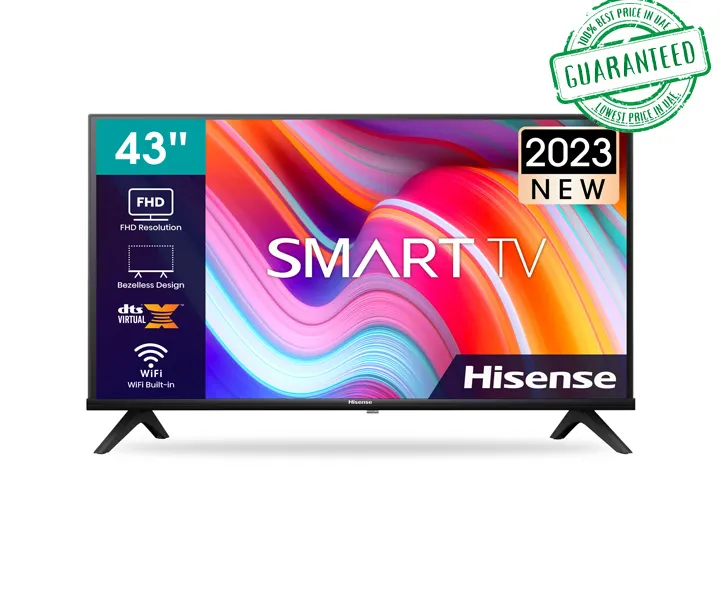 Hisense 43 Inch HD Smart TV VIDAA Dolby DTS HD Sound High Contrast Model 43A4K | 1 Year Warranty.