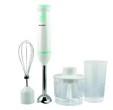 KHIND Brand from Malaysia Hand Blender with 600ml Chopper, Set of Whisk, Measuring Cup, 1 Year Warranty - BH600M White