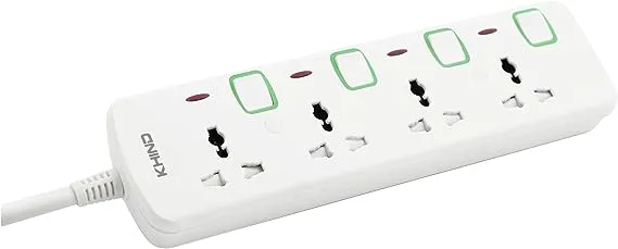 KHIND Extension Socket 4 Outlets Universal  White Color Model- ‎‎ES8143M3M | 1 year warranty