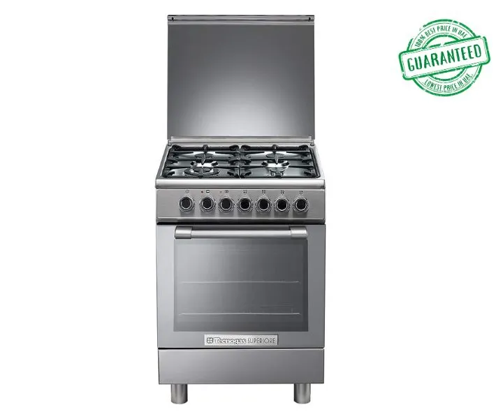 Tecnogas Superiore 60*60 cm Gas Cooker With Gas Oven Silver Model-TG-N3X66G4VC   | 1 Year Brand Warranty.