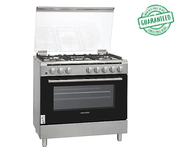 Daewoo Gas Cooker 90 * 60cm With Gas Oven Silver Model-DW-DGC-S965M | 1 Year Brand Warranty.