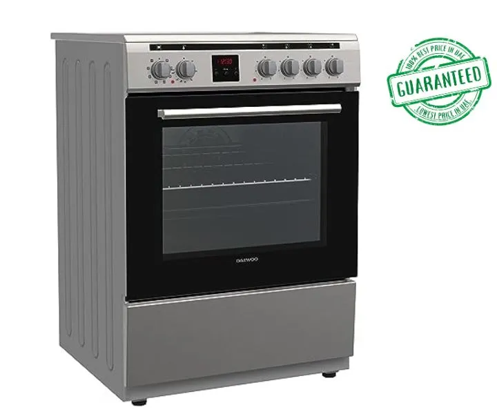 Daewoo Ceramic Cooker 60* 60cm Electric Oven With Convection Fan Silver Model-DW-DCC-S664HF | 1 Year Brand Warranty.