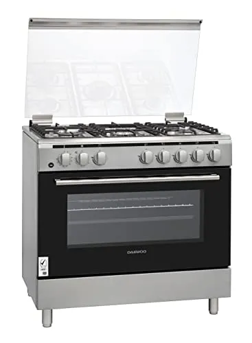 Daewoo Gas Cooker 90 * 60cm With Gas Oven Silver Model-DW-DGC-S965HFD | 1 Year Brand Warranty.