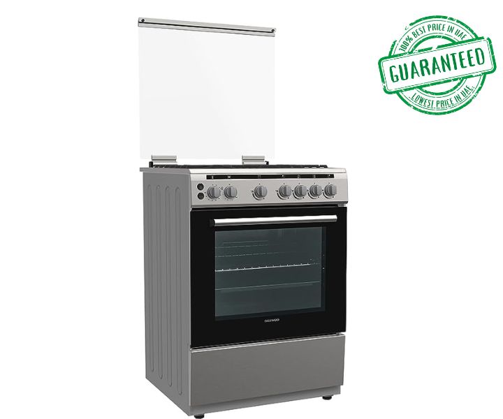 Daewoo Gas Cooker 60 * 60cm With Gas Oven Silver Model-DW-DGC-S664M | 1 Year Brand Warranty.