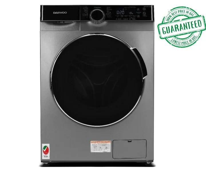 Daewoo 8 KG Front Loading Washing Machine Dark Silver Model-DW-DWD-8S1413I | 1 Year Brand Warranty.