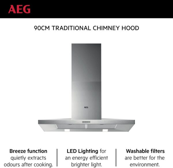 AEG 2 Metal Filters Chimney Hood DKB4650M