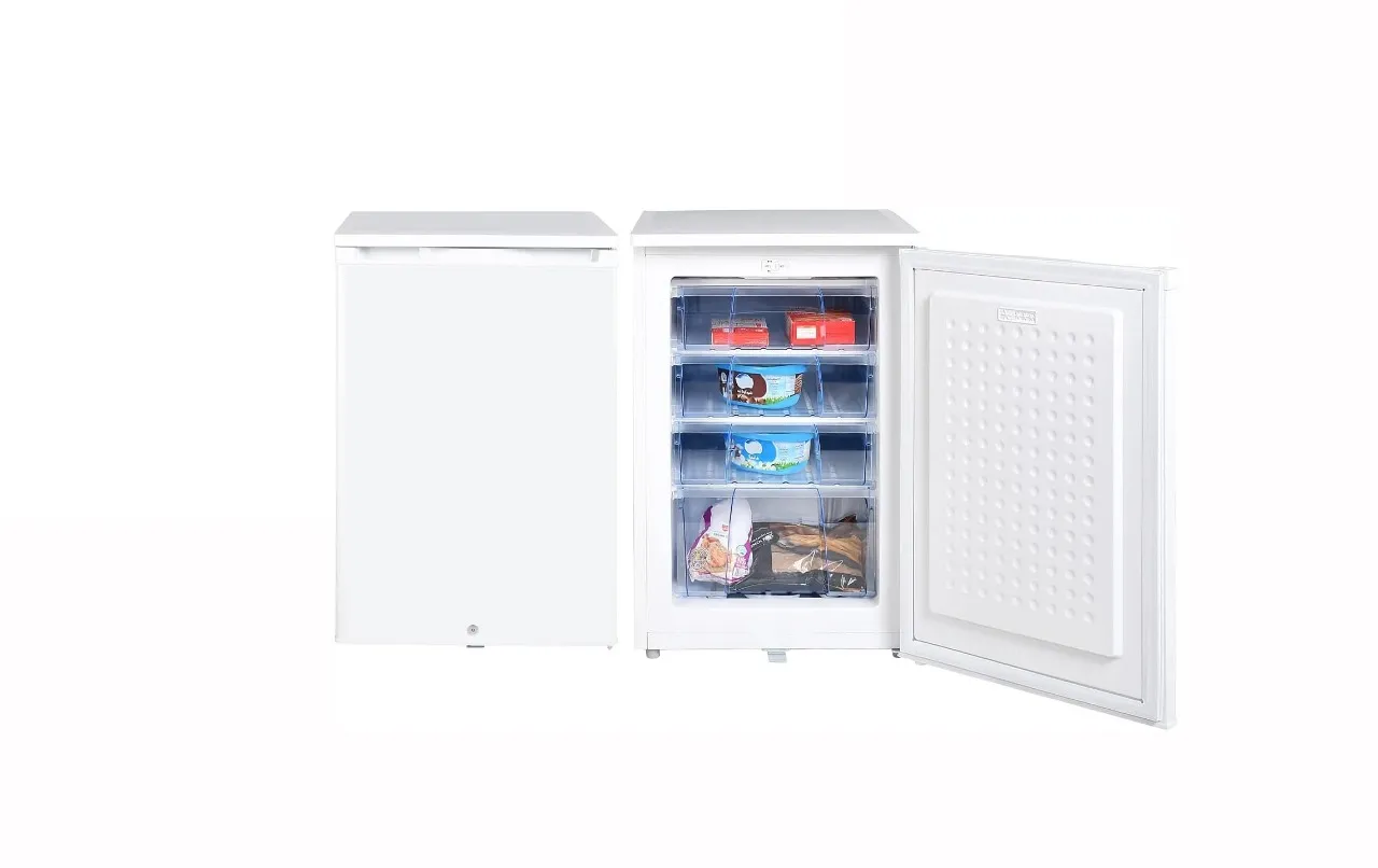 Super General 125 Liters Upright Freezer With 4 Plastic Boxes Reversible Door With Lock Key White Model | SGUF126H | 1 Year Warranty.