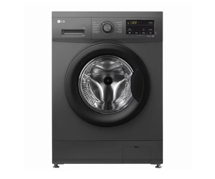 LG 7 Kg Front Load Washing Machine Color Silver Model – F2J3HYL6J – 1 Year Full Warranty.