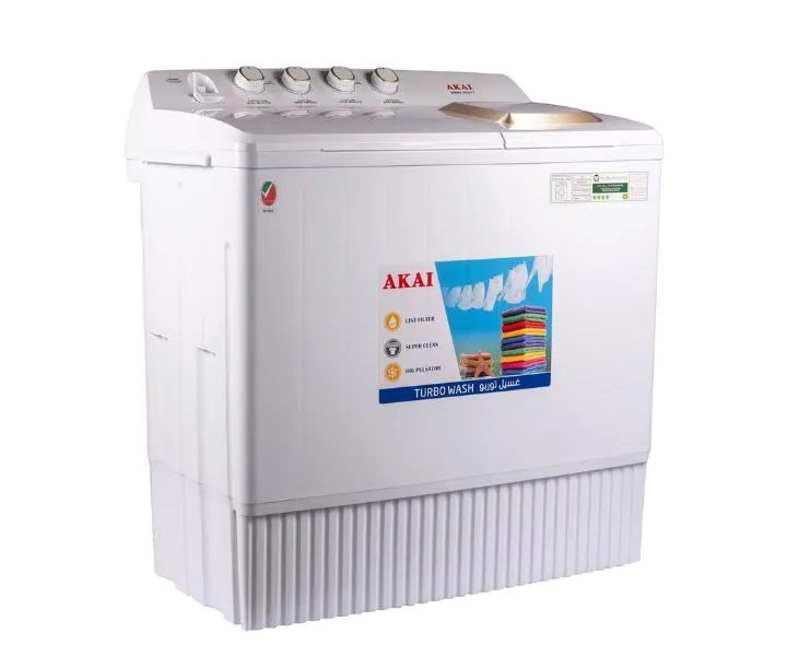 Akai 20 kg Twin Tub Washing Machine Powerful Pulsator, Rust Resistant White Model WMMA-X020TT | 1 Year Warranty