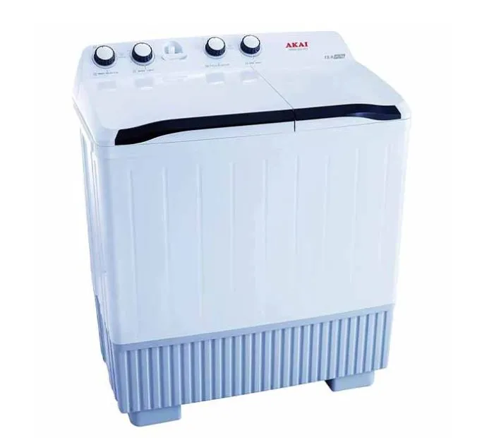 Akai 14 Kg Twin Tub Washing Machine Semi Automatic Color White Model | WMMA-X014TT | 1 Year Warranty.