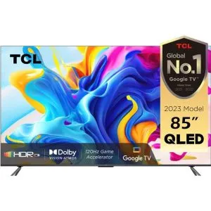 TCL 4K Ultra HD Smart QLED Google TV Black 85C645