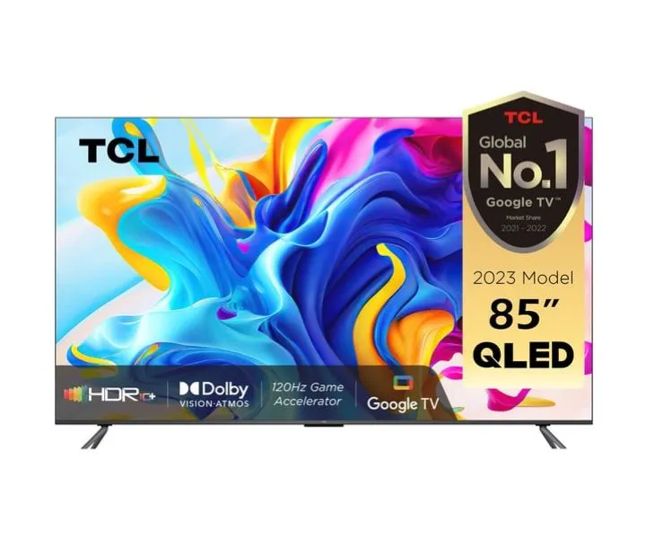 TCL 85 Inches 4K Ultra HD Smart QLED Google TV Gamut Quantum Dot Technology Black Model-85C645 | 1 Year Warranty