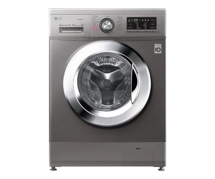 LG 8 Kg Washer 5 Kg Dryer Front Load Washing Machine Color Silver Model – FH4G6TDG6 – 1 Year Full Warranty.