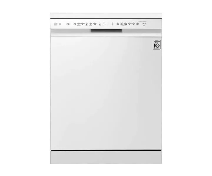 LG 14 Place Settings Free Standing Dishwasher 8 Programs Platinum Color White Model – DFB512FW – 1 Year Full Warranty.